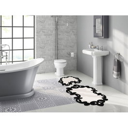 Mijölnir Juego de alfombras de baño Blanco y negro